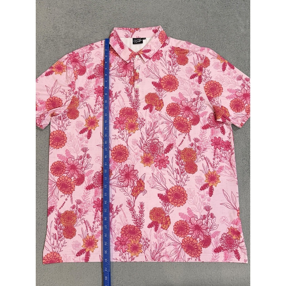 Sunday Swagger Polo Shirt Men's 2XL Performance Golf Tropical Floral AOP Wicking - Picture 3 of 8
